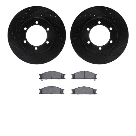 Dynamic Friction Co 8302-67052, Rotors-Drilled and Slotted-Black with 3000 Series Ceramic Brake Pads, Zinc Coated 8302-67052